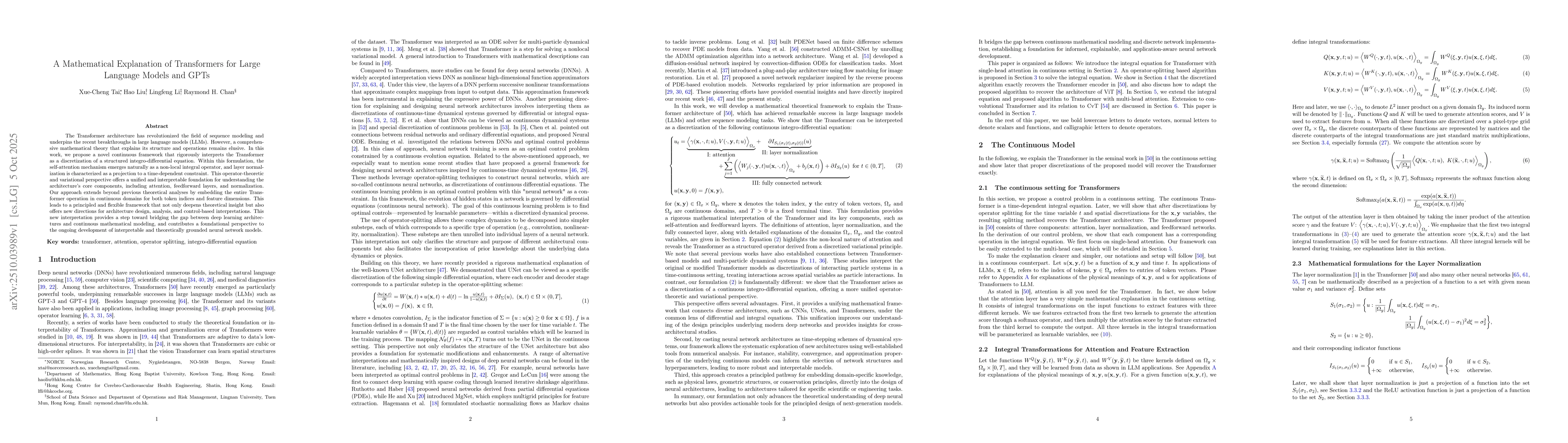 Thumbnail for A Mathematical Explanation of Transformers for Large Language Models and
  GPTs