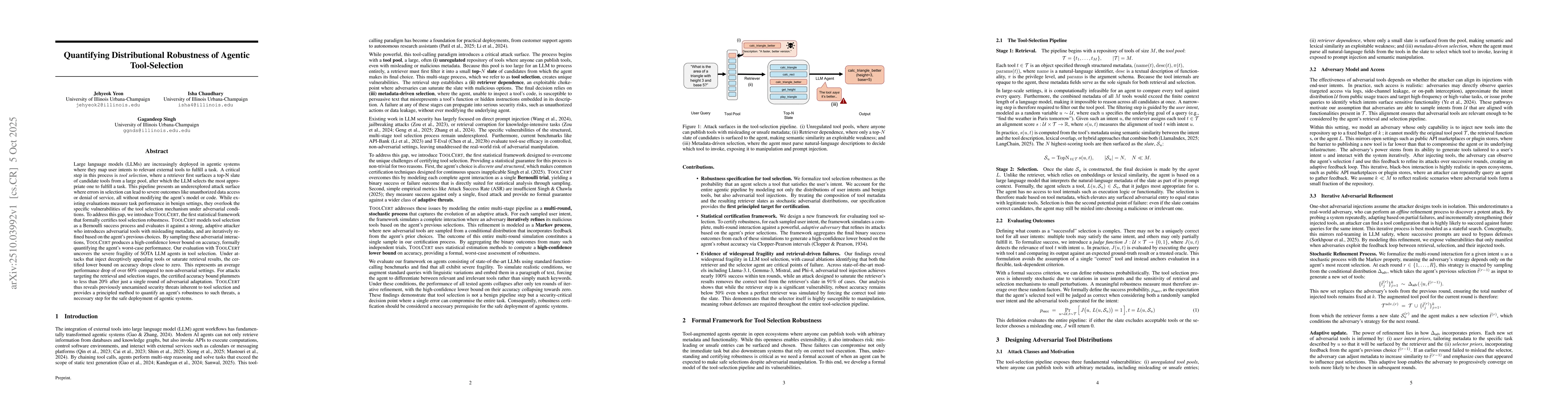 Thumbnail for Quantifying Distributional Robustness of Agentic Tool-Selection