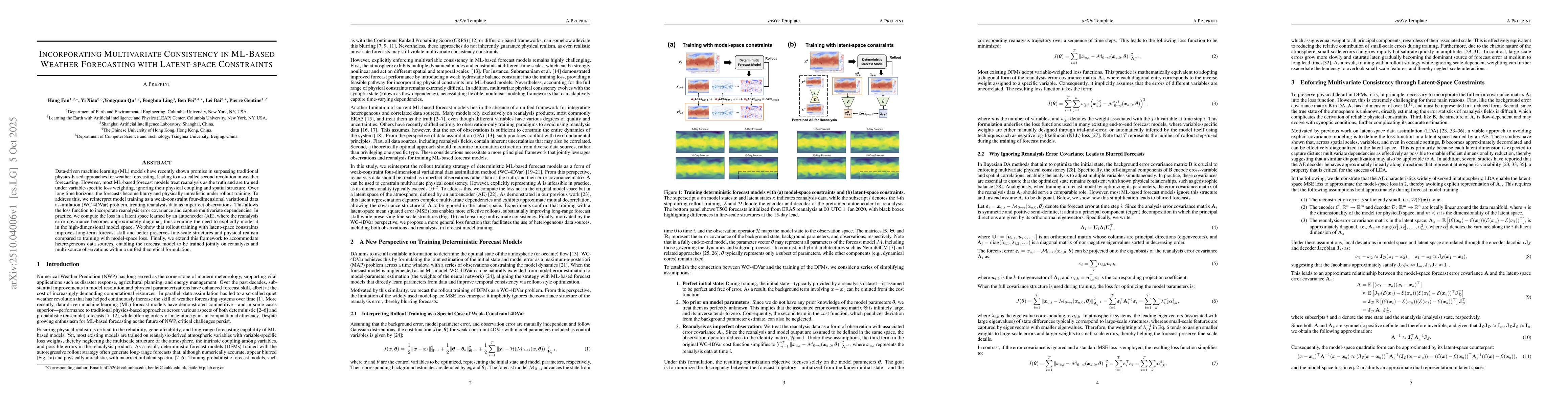 Thumbnail for Incorporating Multivariate Consistency in ML-Based Weather Forecasting
  with Latent-space Constraints