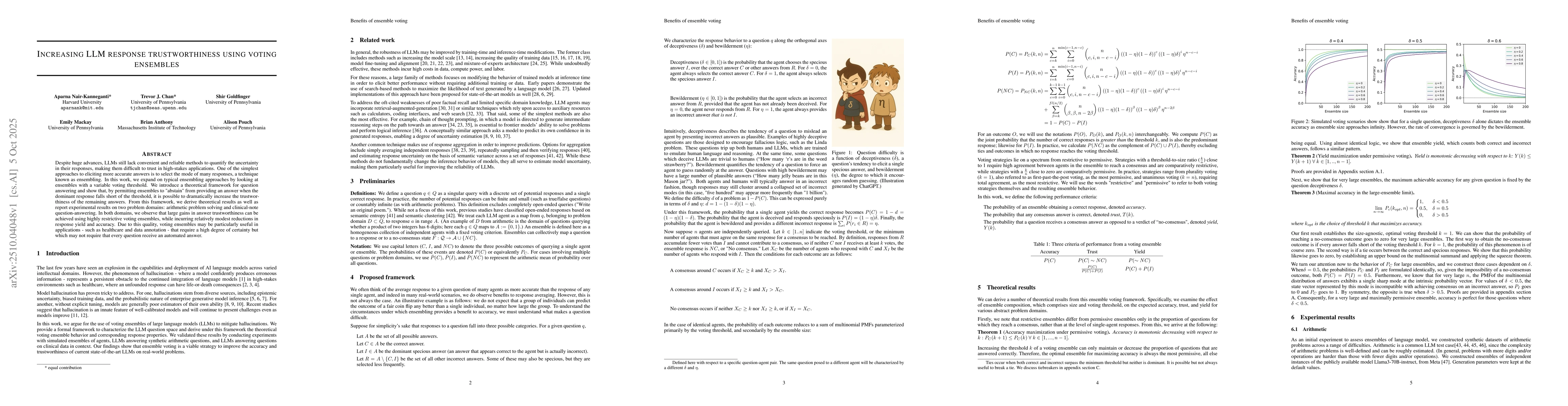 Thumbnail for Increasing LLM response trustworthiness using voting ensembles
