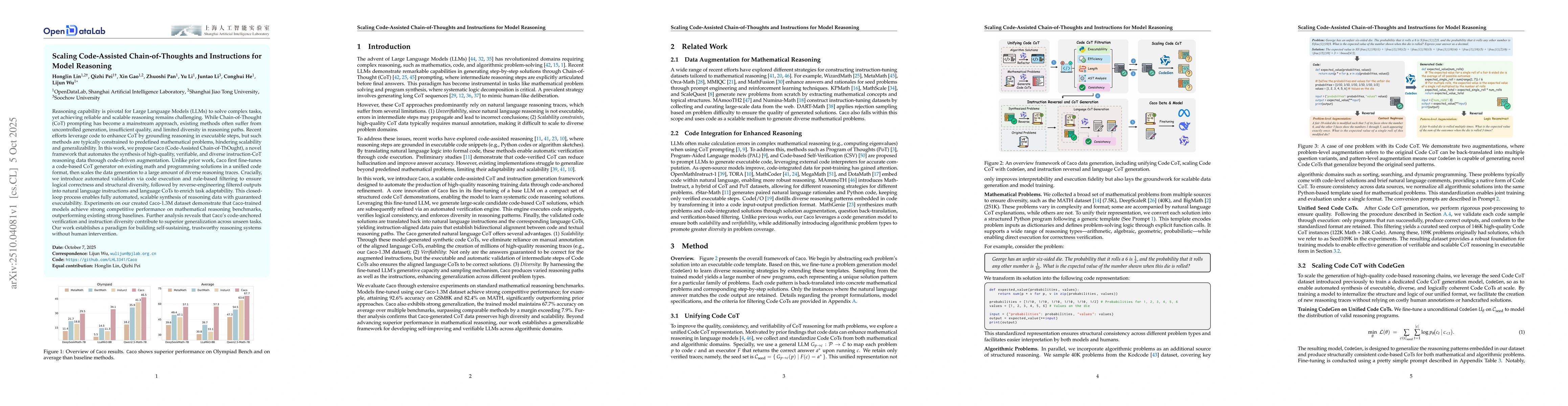 Thumbnail for Scaling Code-Assisted Chain-of-Thoughts and Instructions for Model
  Reasoning