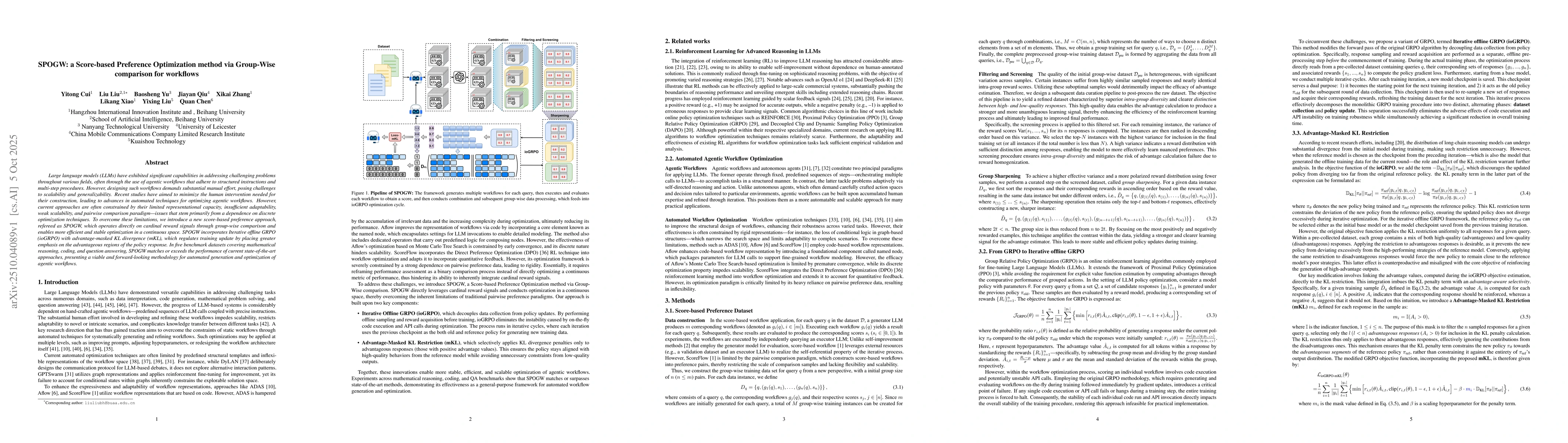 Thumbnail for SPOGW: a Score-based Preference Optimization method via Group-Wise
  comparison for workflows