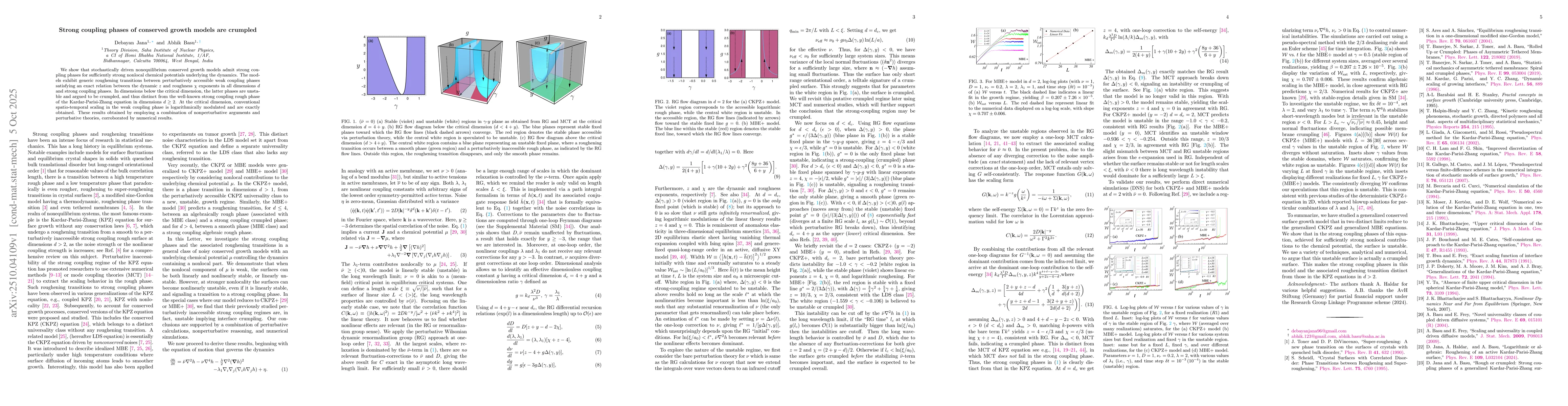Thumbnail for Strong coupling phases of conserved growth models are crumpled