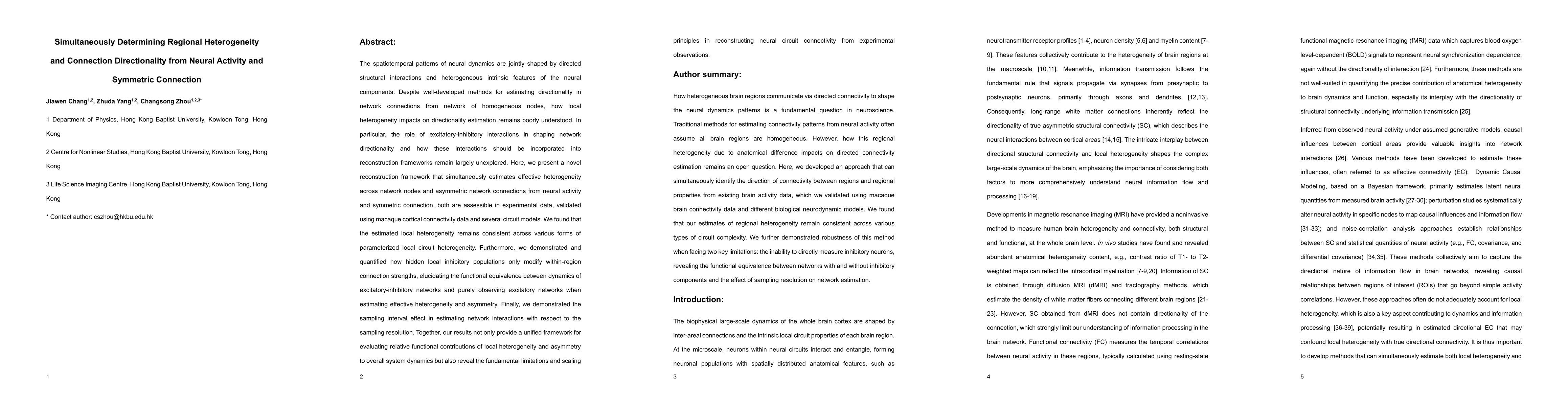 Thumbnail for Simultaneously Determining Regional Heterogeneity and Connection
  Directionality from Neural Activity and Symmetric Connection