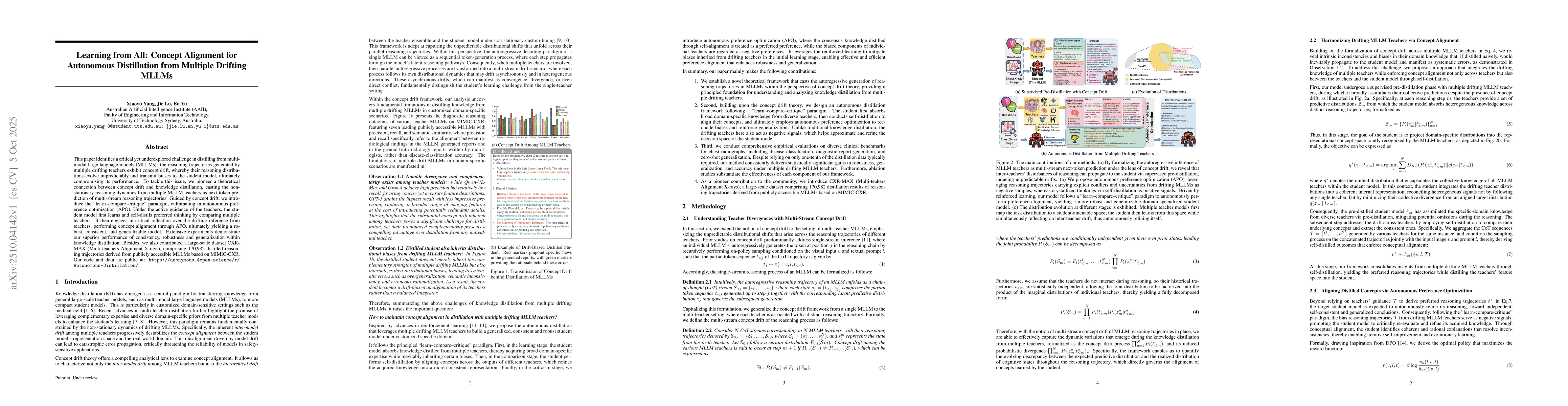 Thumbnail for Learning from All: Concept Alignment for Autonomous Distillation from
  Multiple Drifting MLLMs
