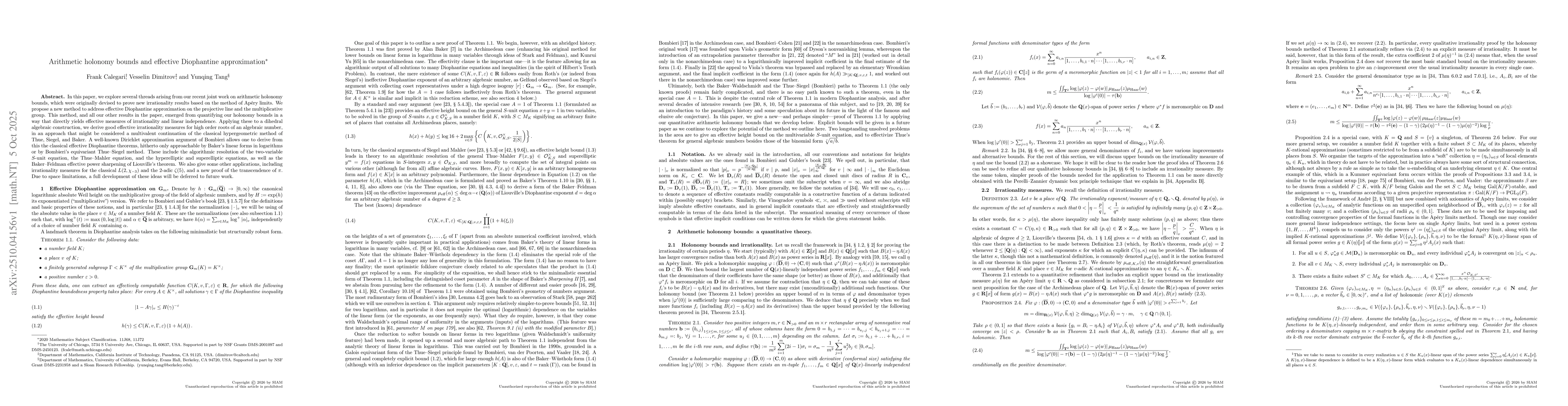 Thumbnail for Arithmetic holonomy bounds and effective Diophantine approximation