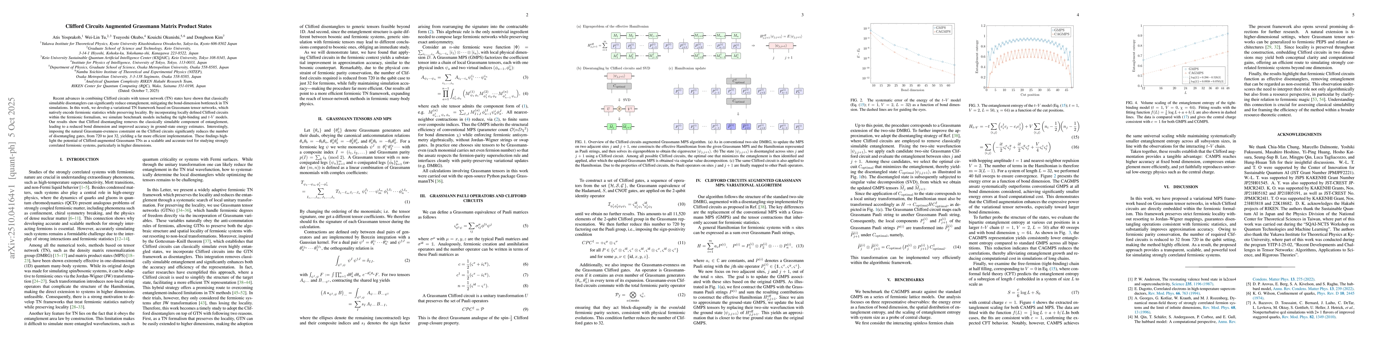 Thumbnail for Clifford Circuits Augmented Grassmann Matrix Product States
