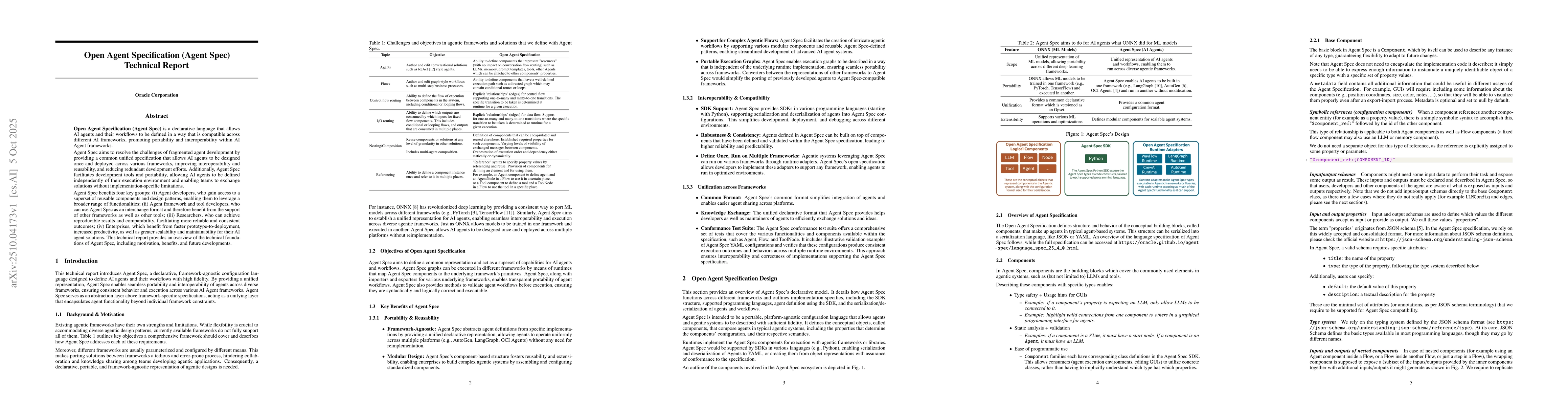 Thumbnail for Open Agent Specification (Agent Spec) Technical Report