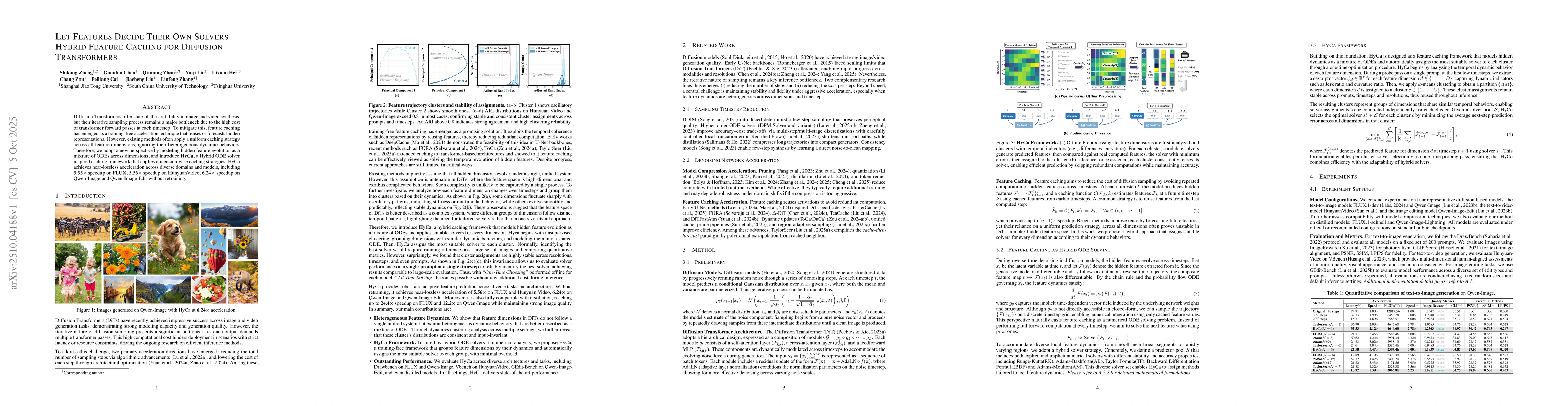 Thumbnail for Let Features Decide Their Own Solvers: Hybrid Feature Caching for
  Diffusion Transformers