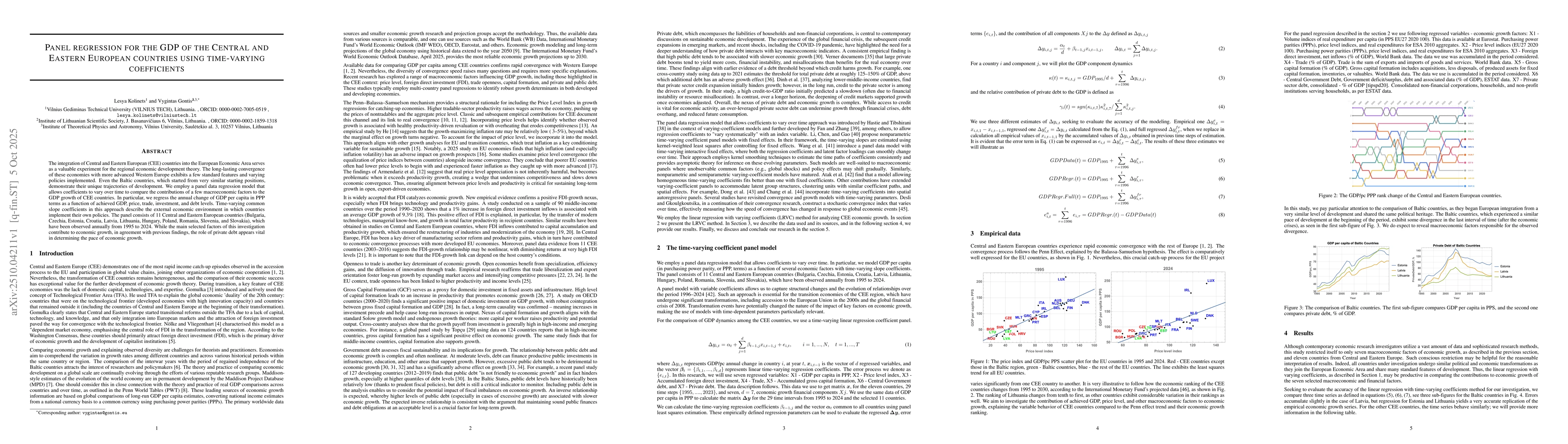 Thumbnail for Panel regression for the GDP of the Central and Eastern European
  countries using time-varying coefficients