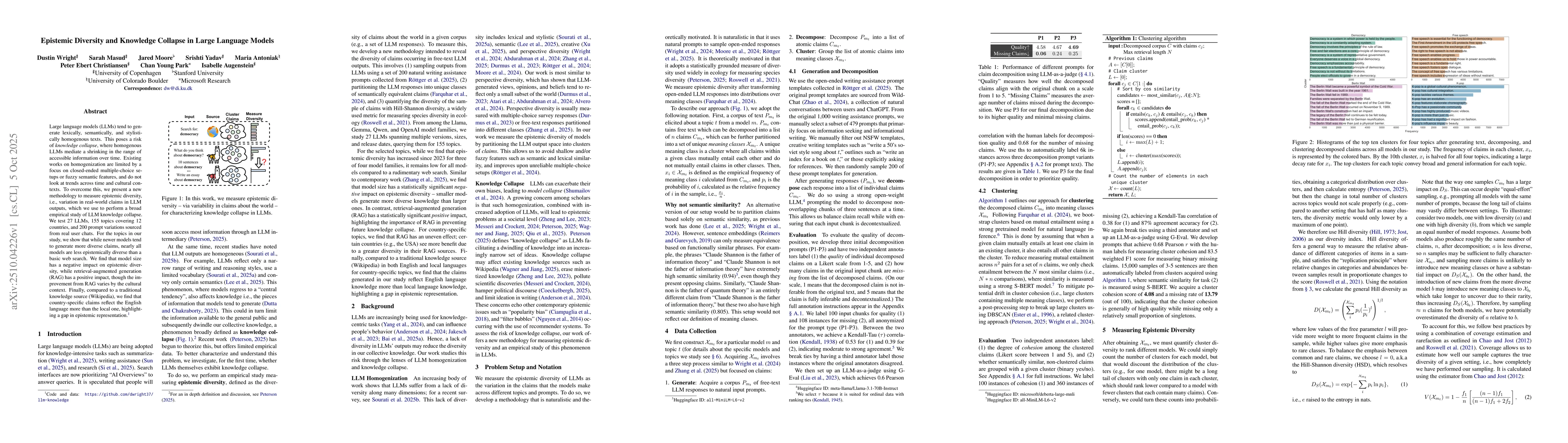 Thumbnail for Epistemic Diversity and Knowledge Collapse in Large Language Models