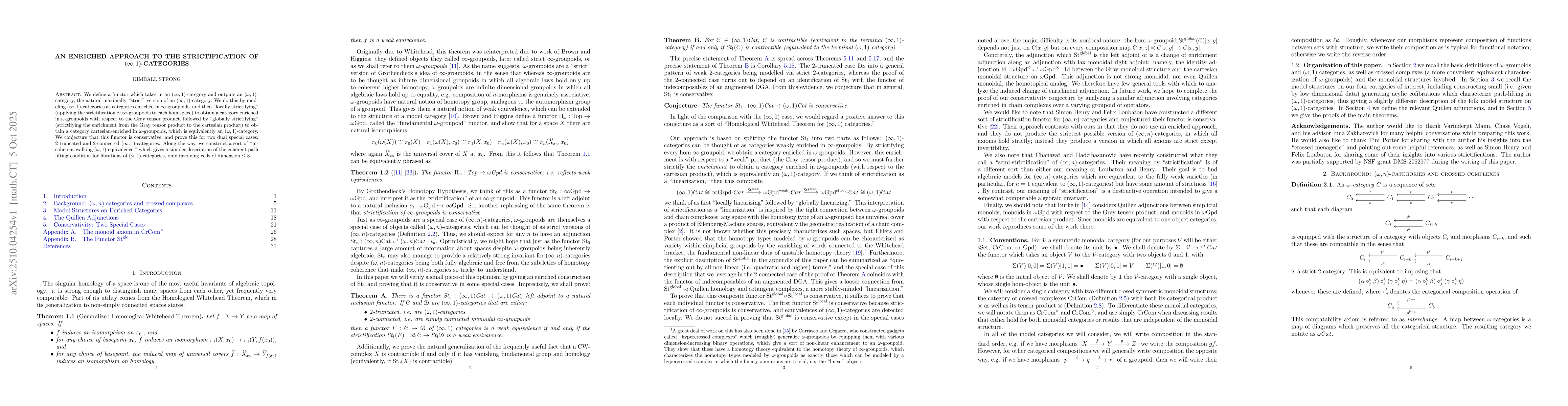 Thumbnail for An Enriched Approach to the Strictification of $(\infty,1)$-Categories