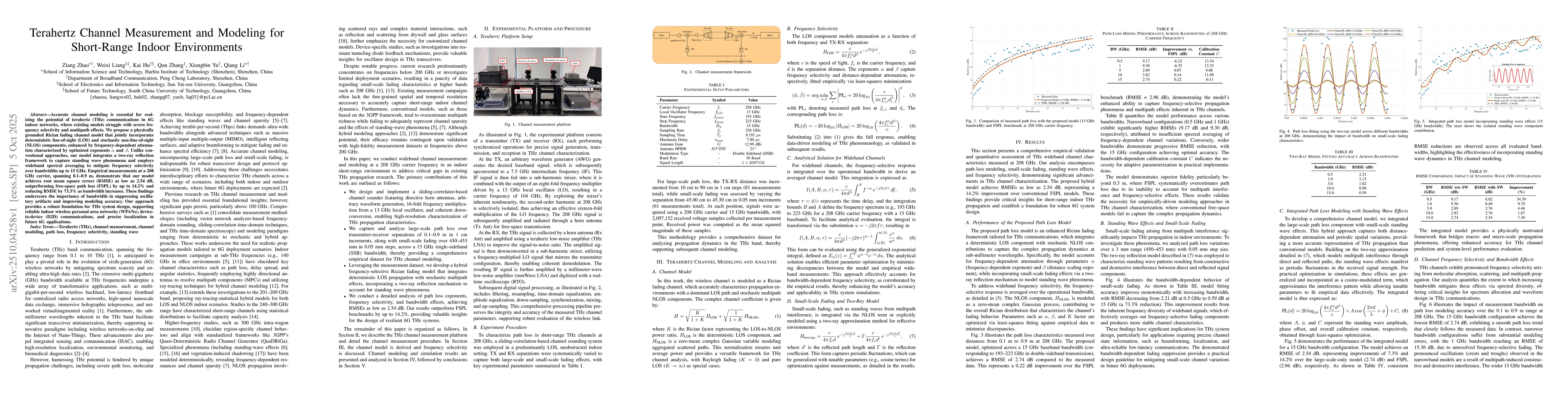 Thumbnail for Terahertz Channel Measurement and Modeling for Short-Range Indoor
  Environments