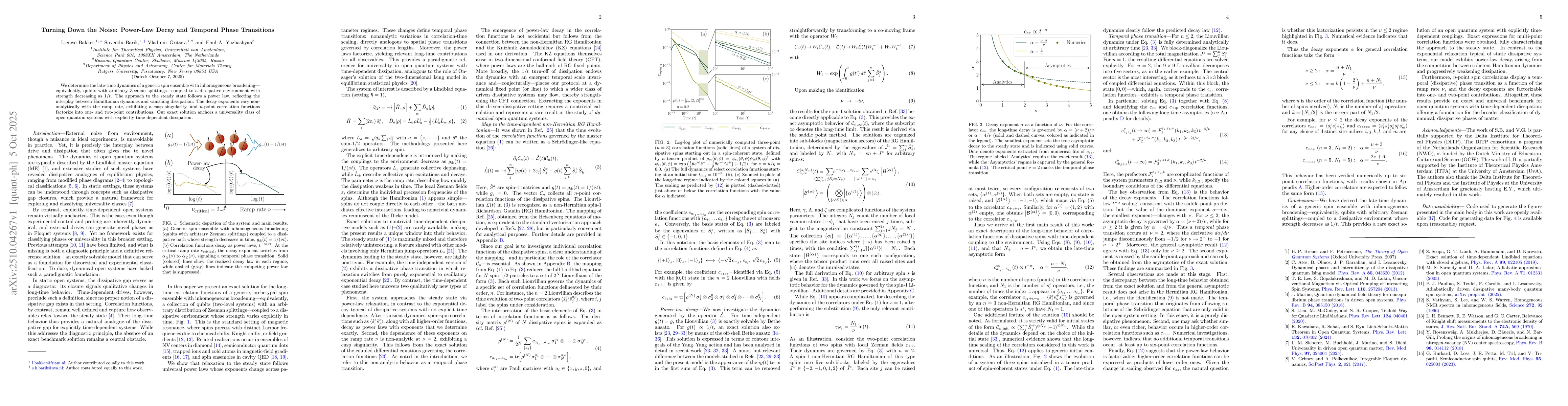 Thumbnail for Turning Down the Noise: Power-Law Decay and Temporal Phase Transitions