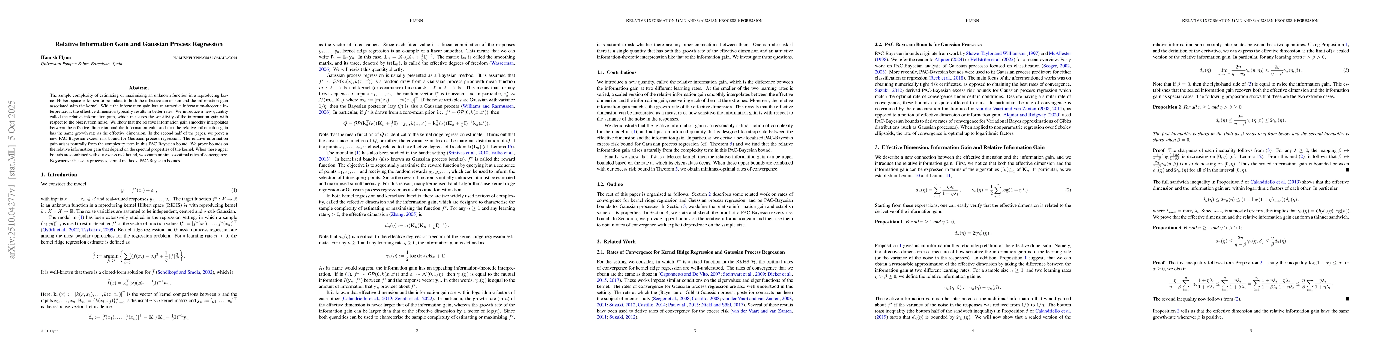 Thumbnail for Relative Information Gain and Gaussian Process Regression