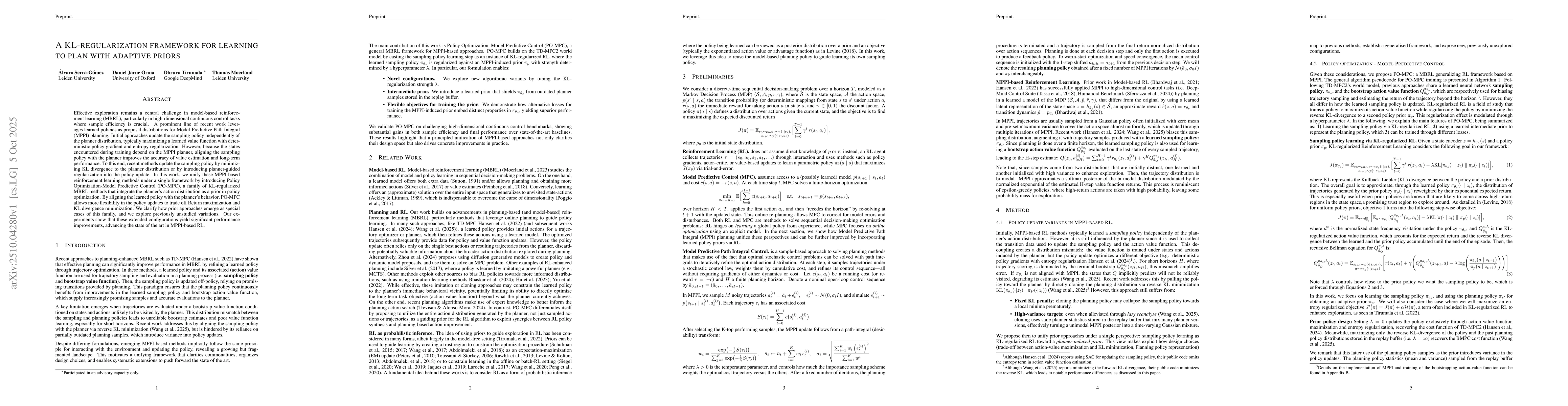 Thumbnail for A KL-regularization framework for learning to plan with adaptive priors