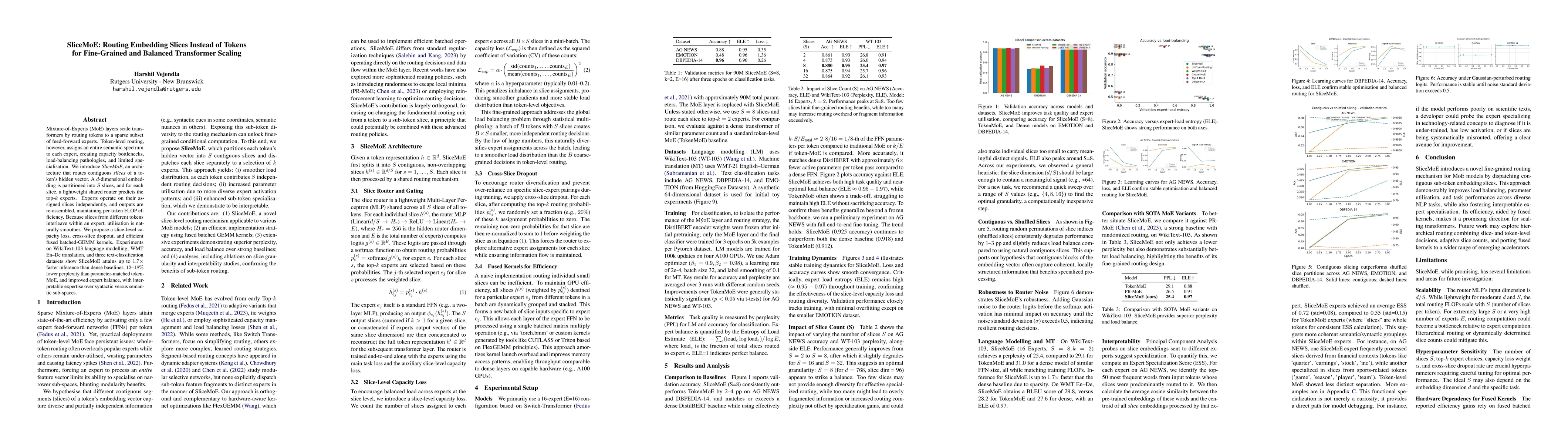 Thumbnail for SliceMoE: Routing Embedding Slices Instead of Tokens for Fine-Grained
  and Balanced Transformer Scaling