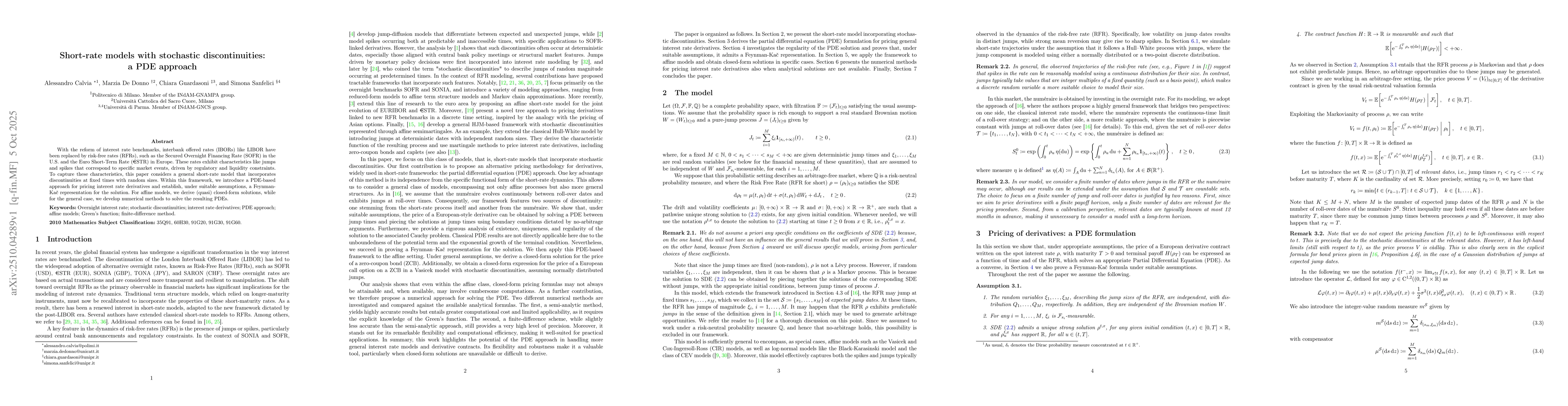 Thumbnail for Short-rate models with stochastic discontinuities: a PDE approach