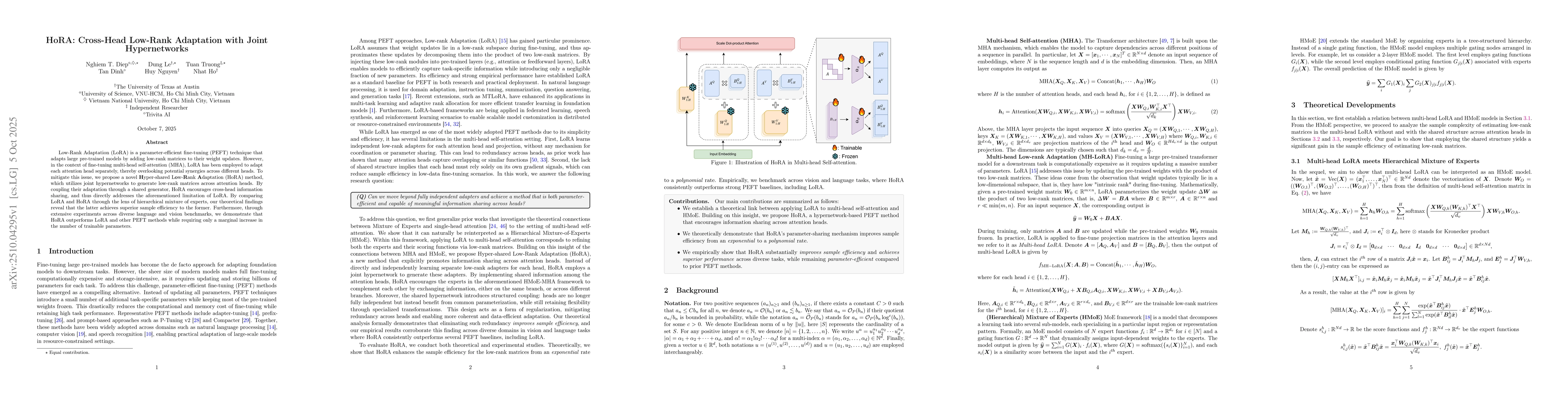 Thumbnail for HoRA: Cross-Head Low-Rank Adaptation with Joint Hypernetworks