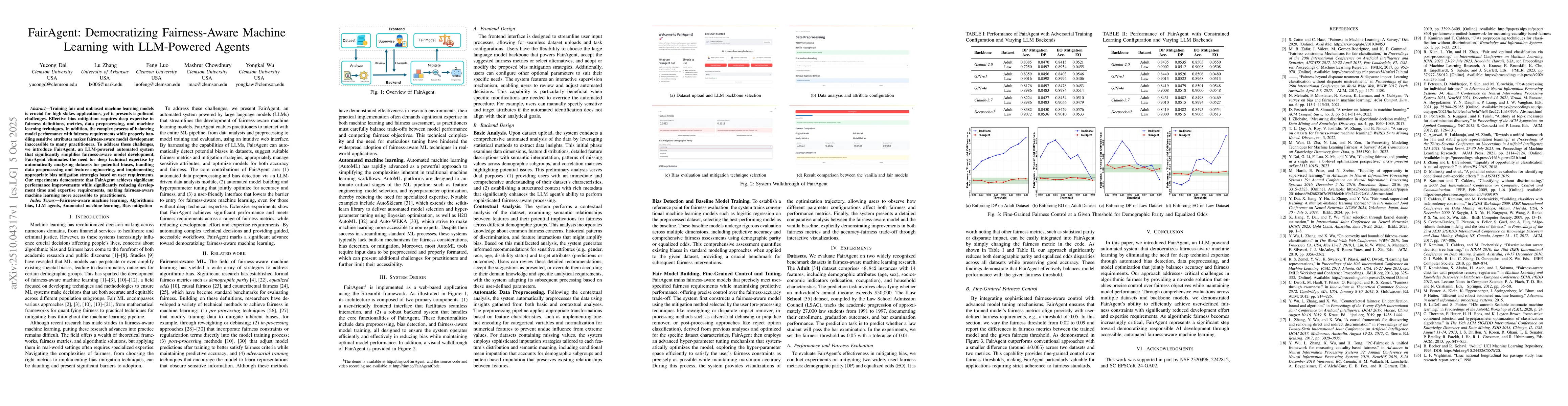 Thumbnail for FairAgent: Democratizing Fairness-Aware Machine Learning with
  LLM-Powered Agents