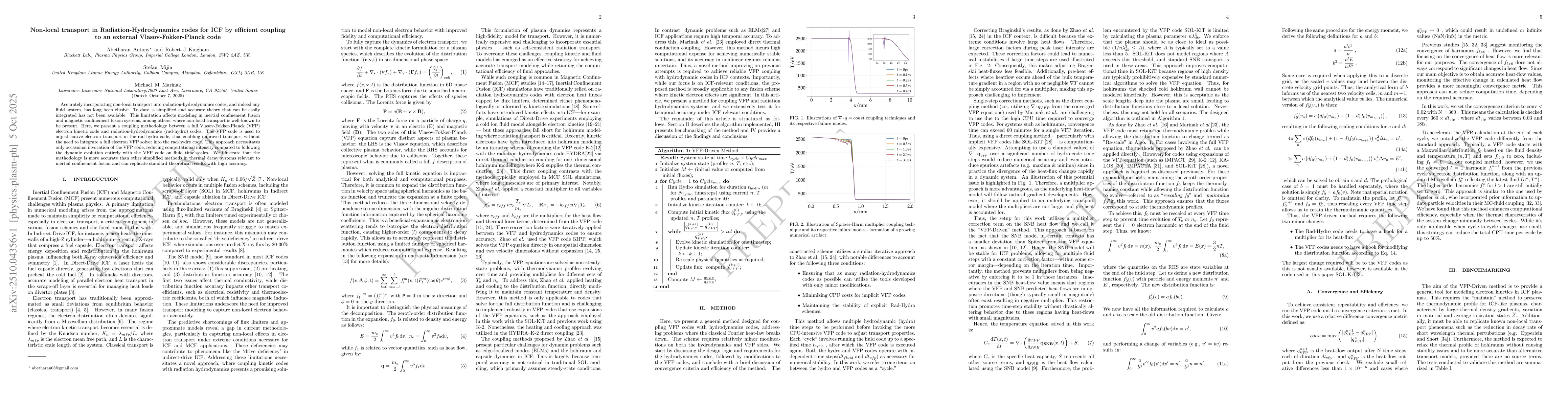 Thumbnail for Non-local transport in Radiation-Hydrodynamics codes for ICF by
  efficient coupling to an external Vlasov-Fokker-Planck code