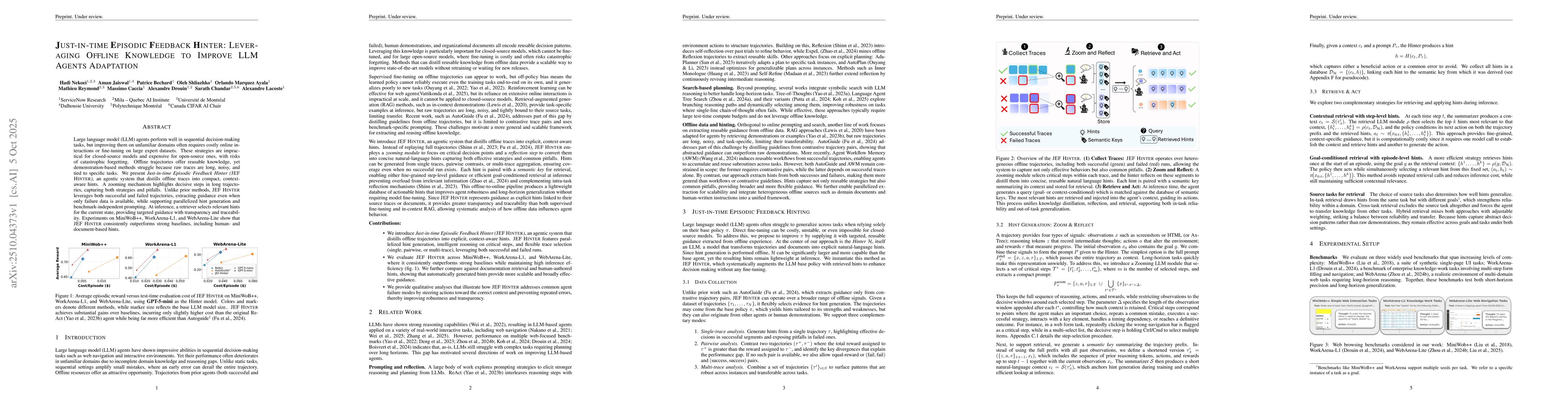 Thumbnail for Just-in-time Episodic Feedback Hinter: Leveraging Offline Knowledge to
  Improve LLM Agents Adaptation