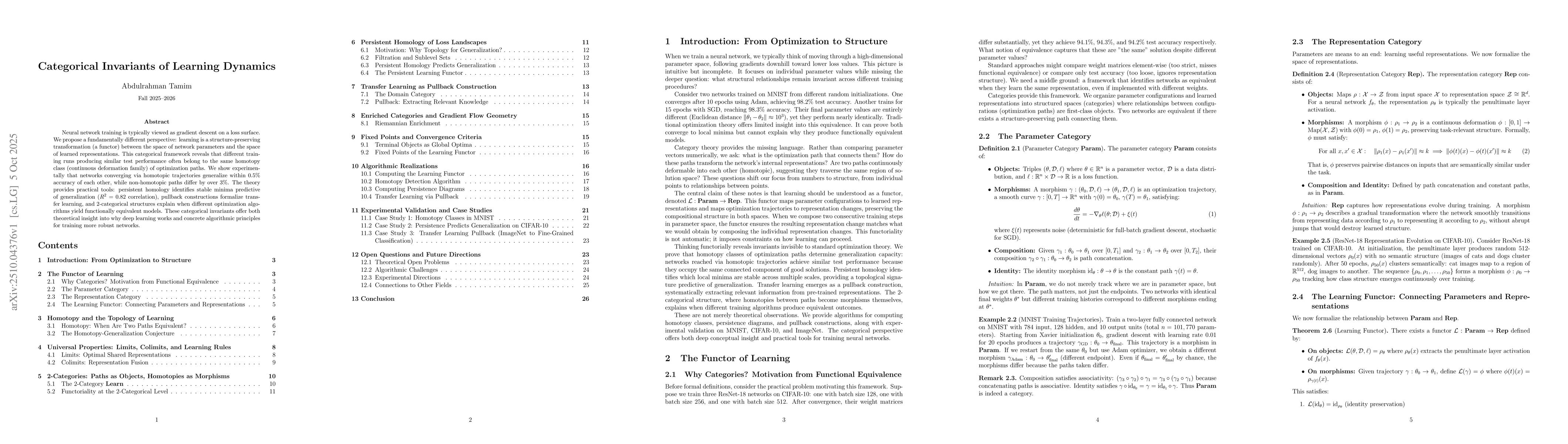 Thumbnail for Categorical Invariants of Learning Dynamics