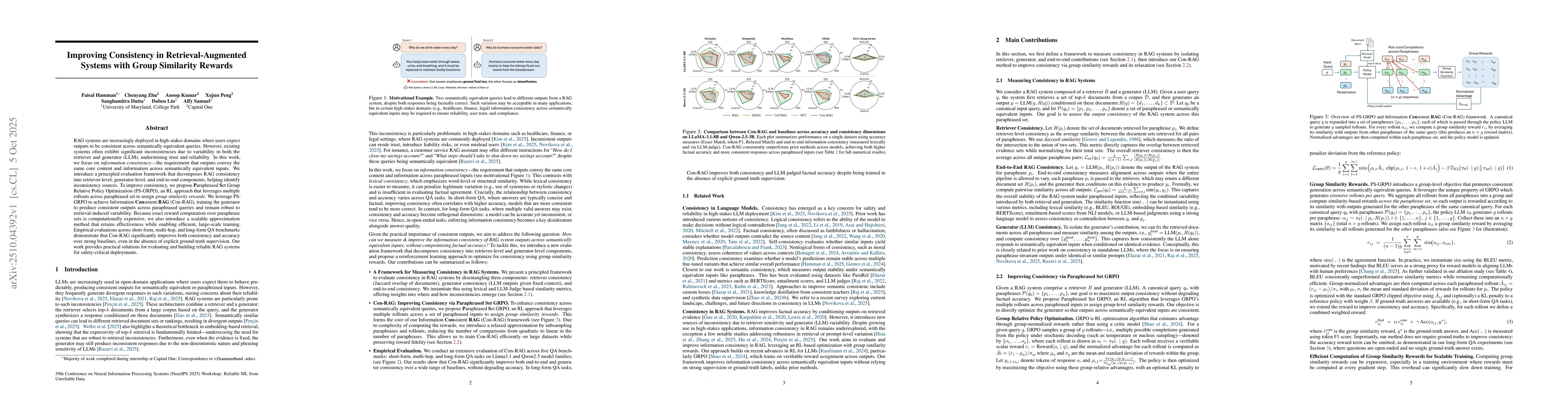 Thumbnail for Improving Consistency in Retrieval-Augmented Systems with Group
  Similarity Rewards
