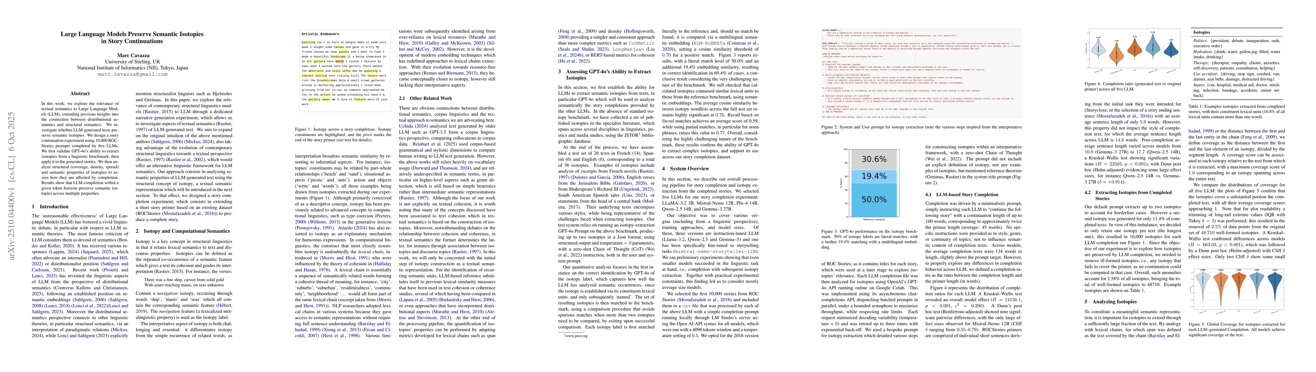 Thumbnail for Large Language Models Preserve Semantic Isotopies in Story Continuations