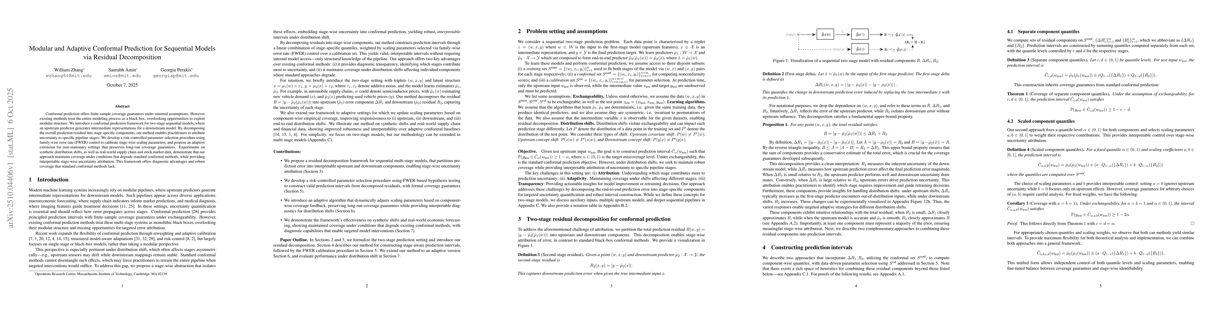 Thumbnail for Modular and Adaptive Conformal Prediction for Sequential Models via
  Residual Decomposition