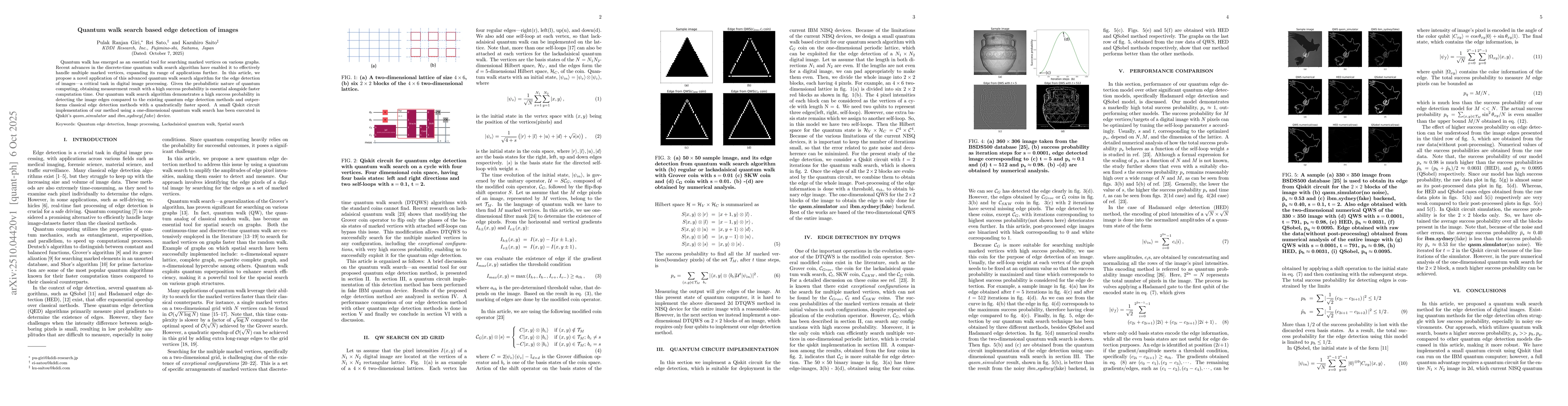 Thumbnail for Quantum walk search based edge detection of images