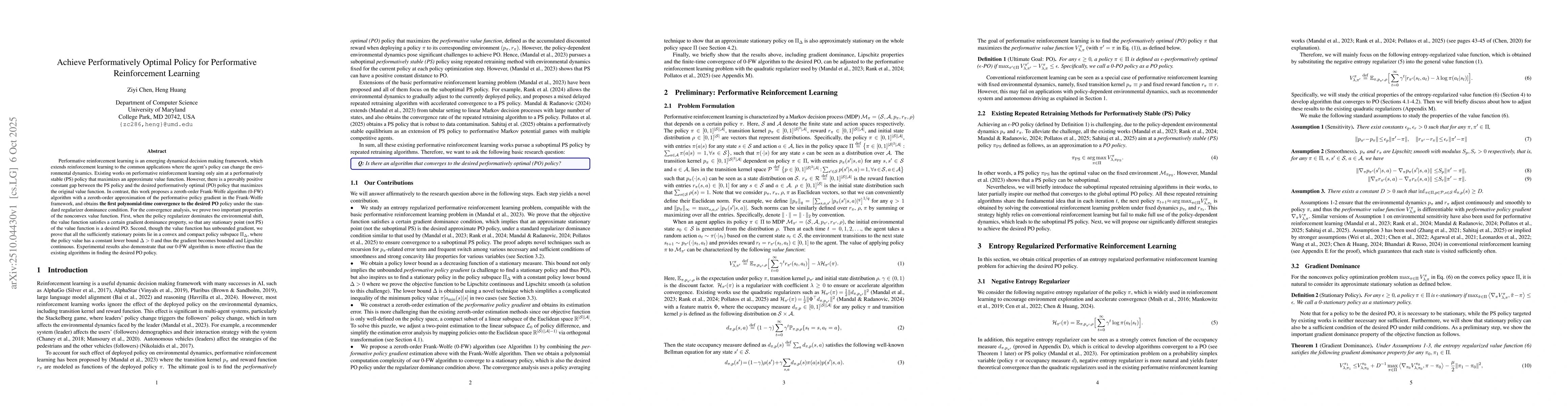 Thumbnail for Achieve Performatively Optimal Policy for Performative Reinforcement
  Learning