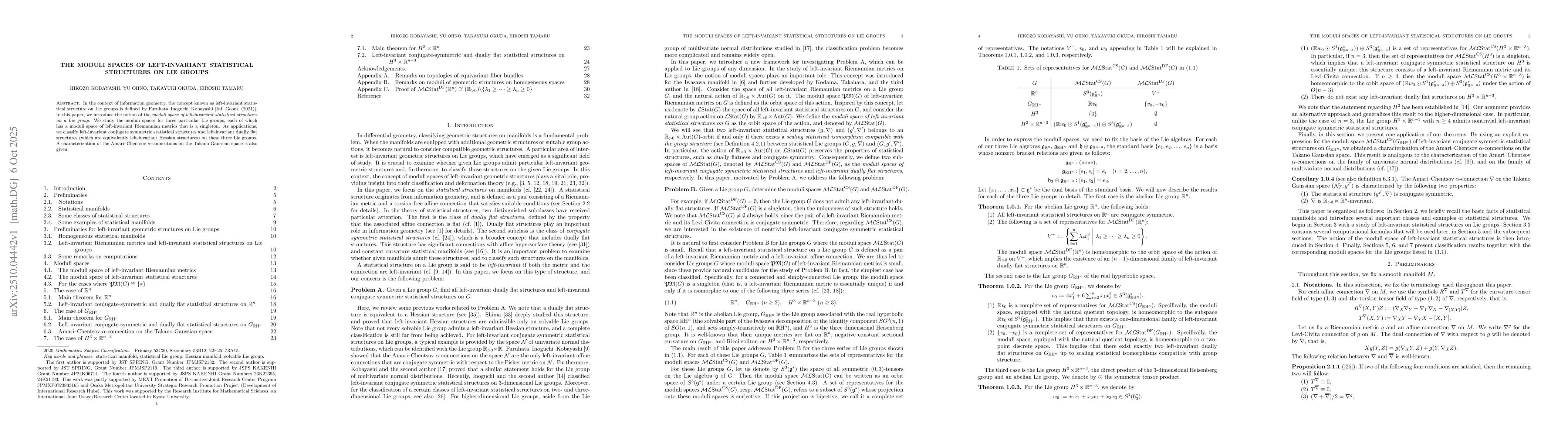 Thumbnail for The moduli spaces of left-invariant statistical structures on Lie groups