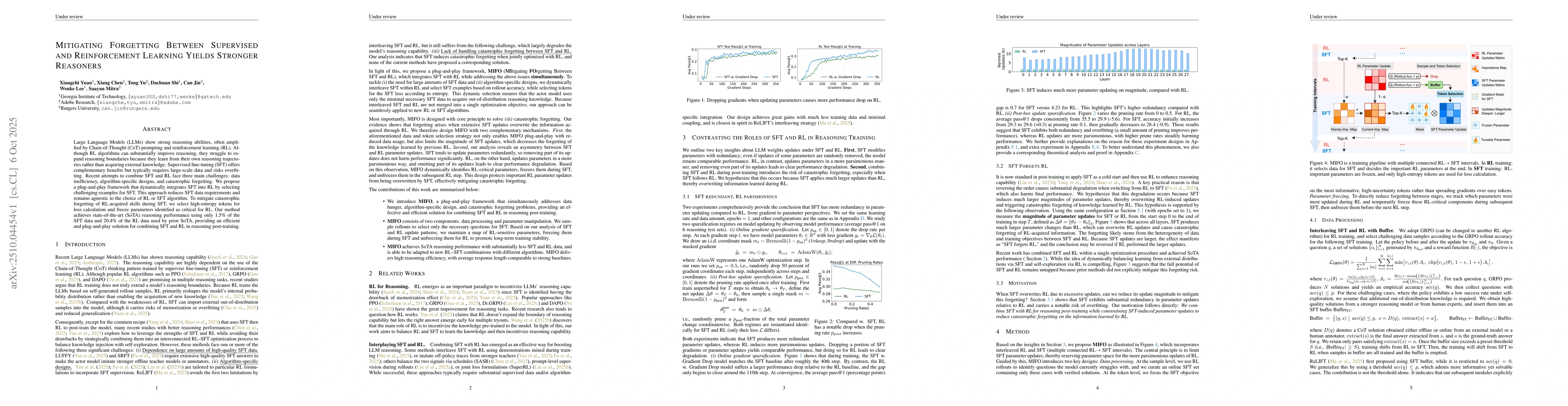 Thumbnail for Mitigating Forgetting Between Supervised and Reinforcement Learning
  Yields Stronger Reasoners