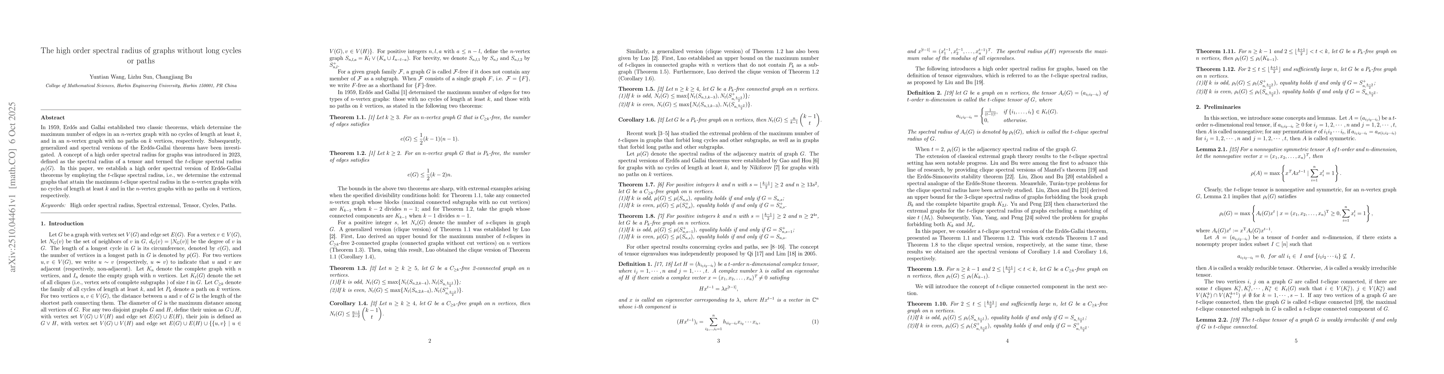 Thumbnail for The high order spectral radius of graphs without long cycles or paths