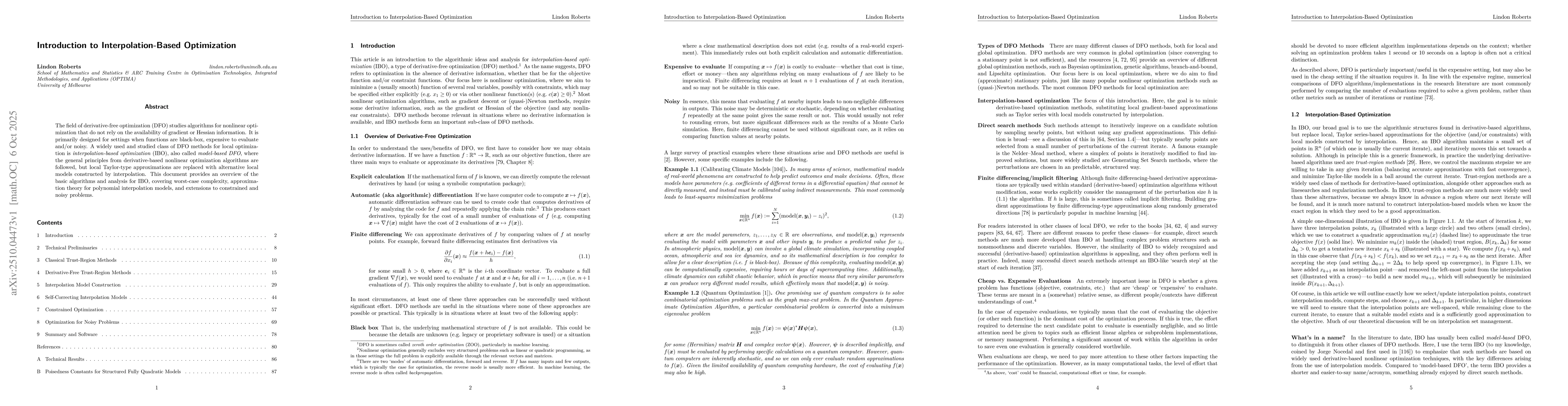 Thumbnail for Introduction to Interpolation-Based Optimization