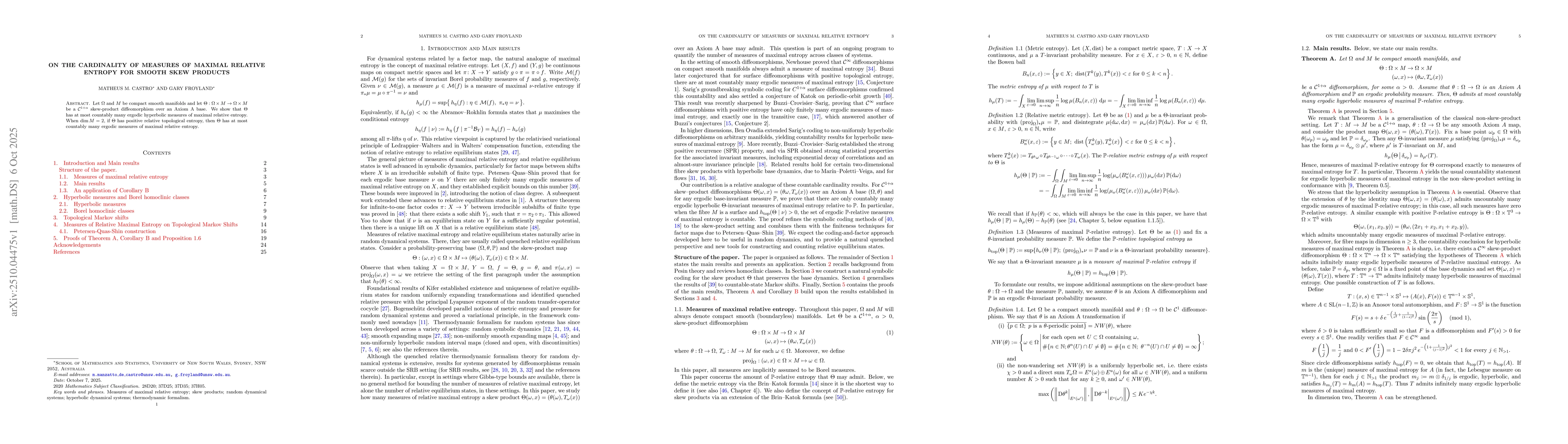 Thumbnail for On the cardinality of measures of maximal relative entropy for smooth
  skew products