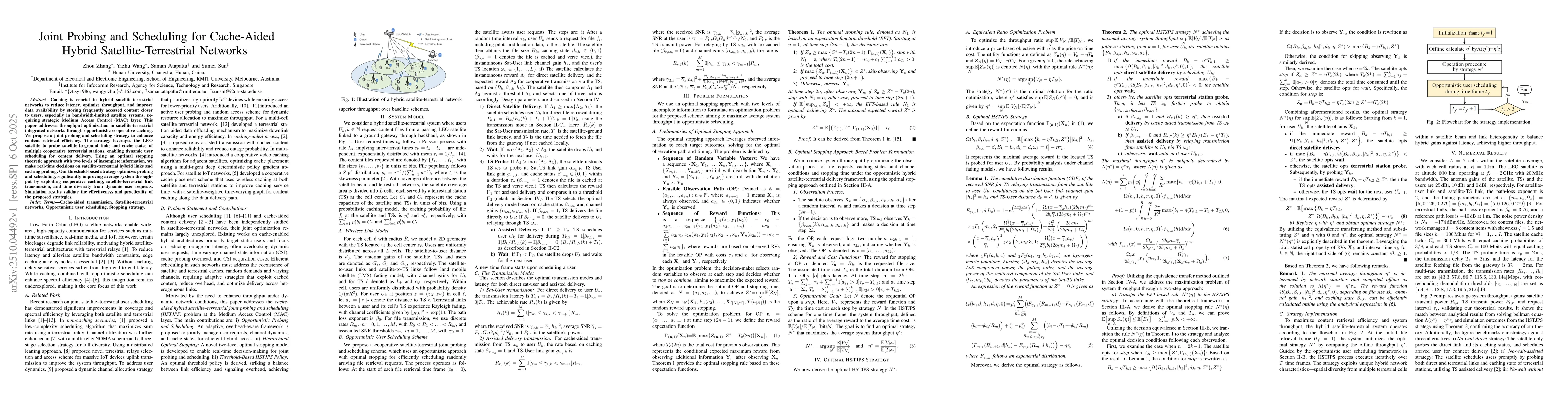 Thumbnail for Joint Probing and Scheduling for Cache-Aided Hybrid
  Satellite-Terrestrial Networks
