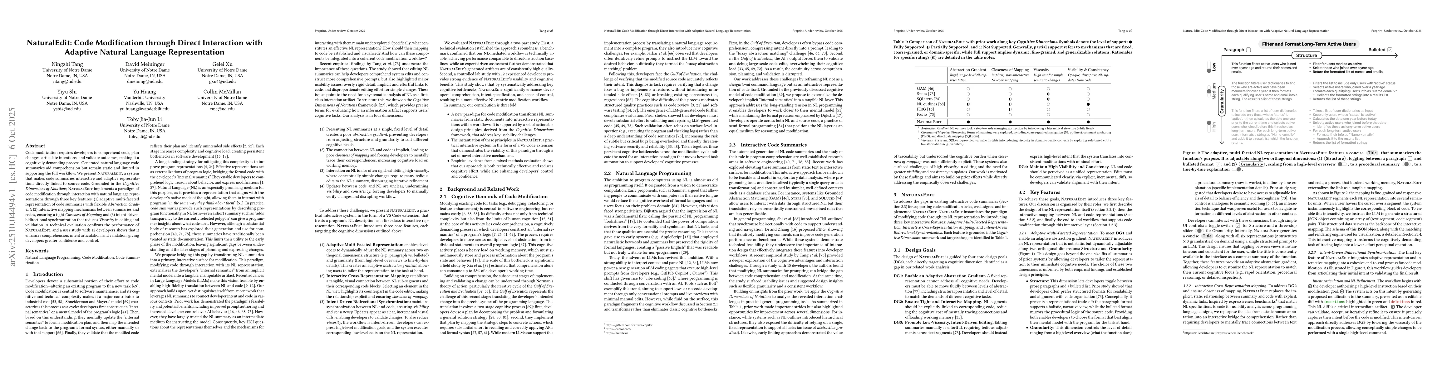 Thumbnail for NaturalEdit: Code Modification through Direct Interaction with Adaptive
  Natural Language Representation
