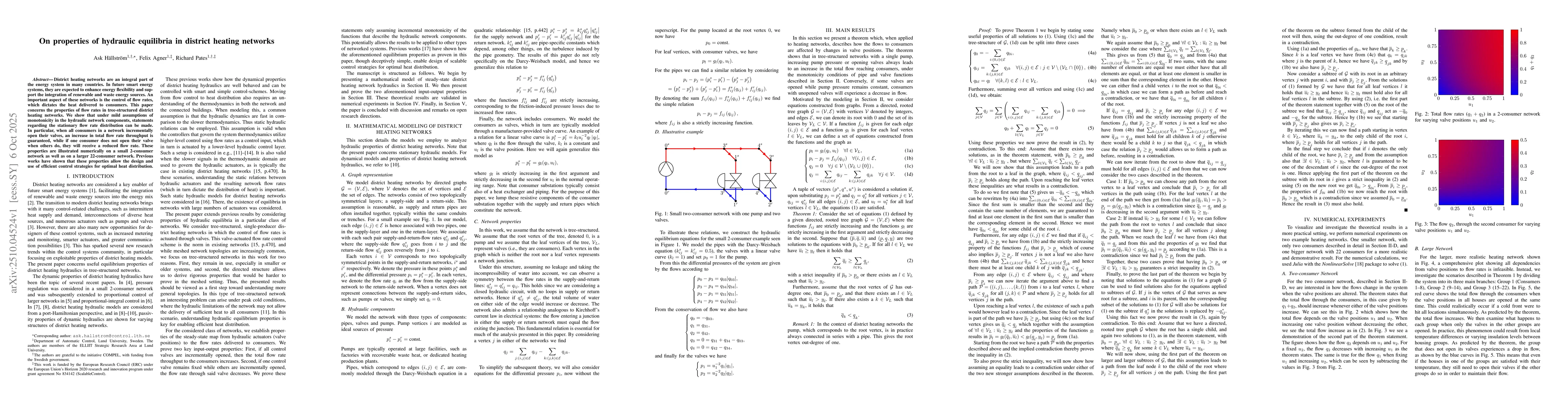 Thumbnail for On properties of hydraulic equilibria in district heating networks
