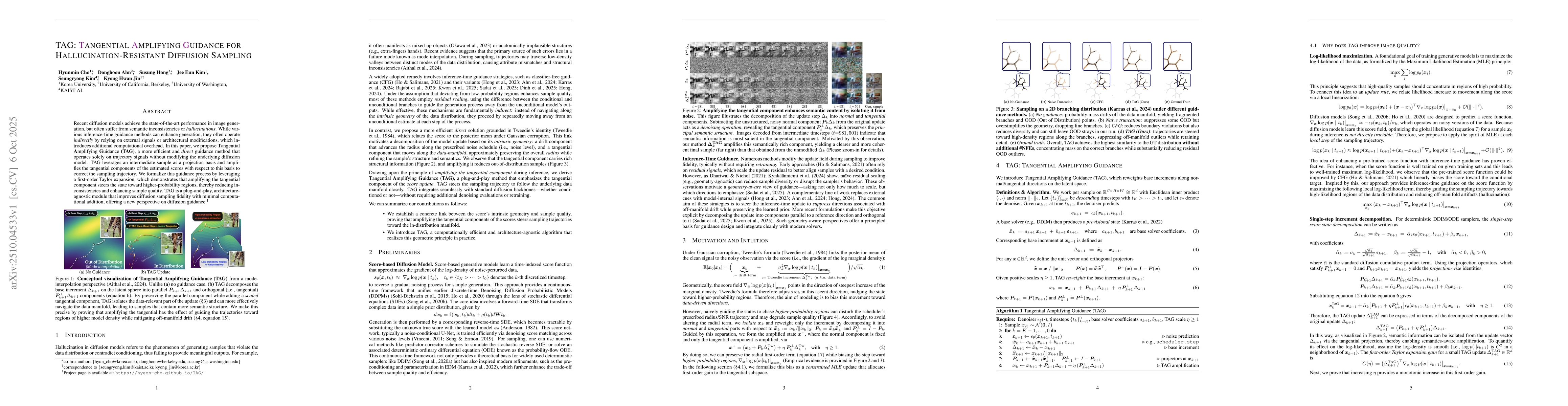Thumbnail for TAG:Tangential Amplifying Guidance for Hallucination-Resistant Diffusion
  Sampling