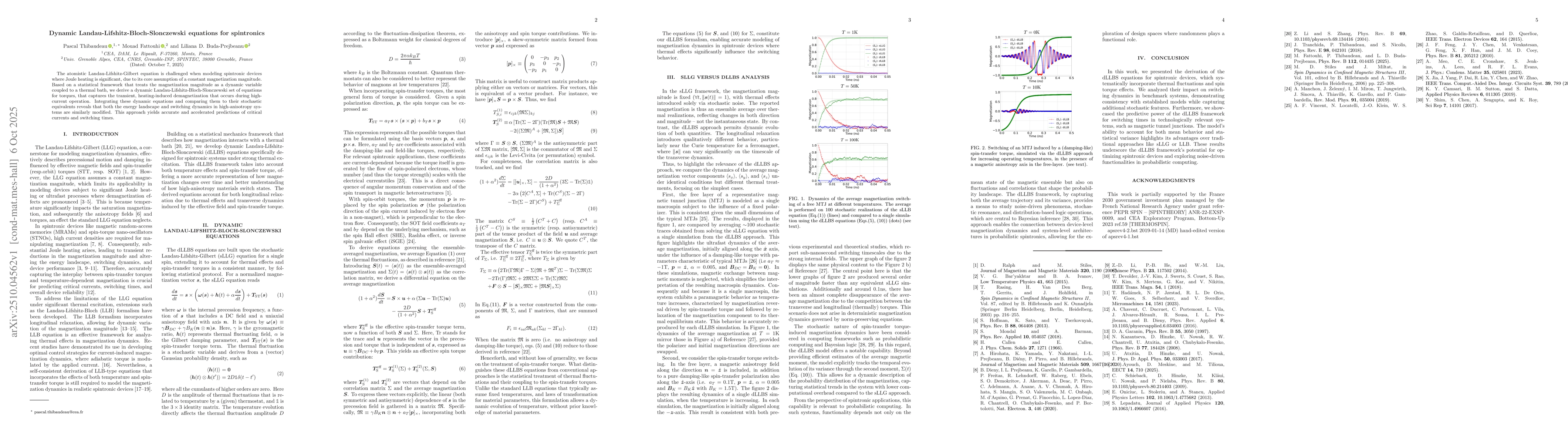 Thumbnail for Dynamic Landau-Lifshitz-Bloch-Slonczewski equations for spintronics