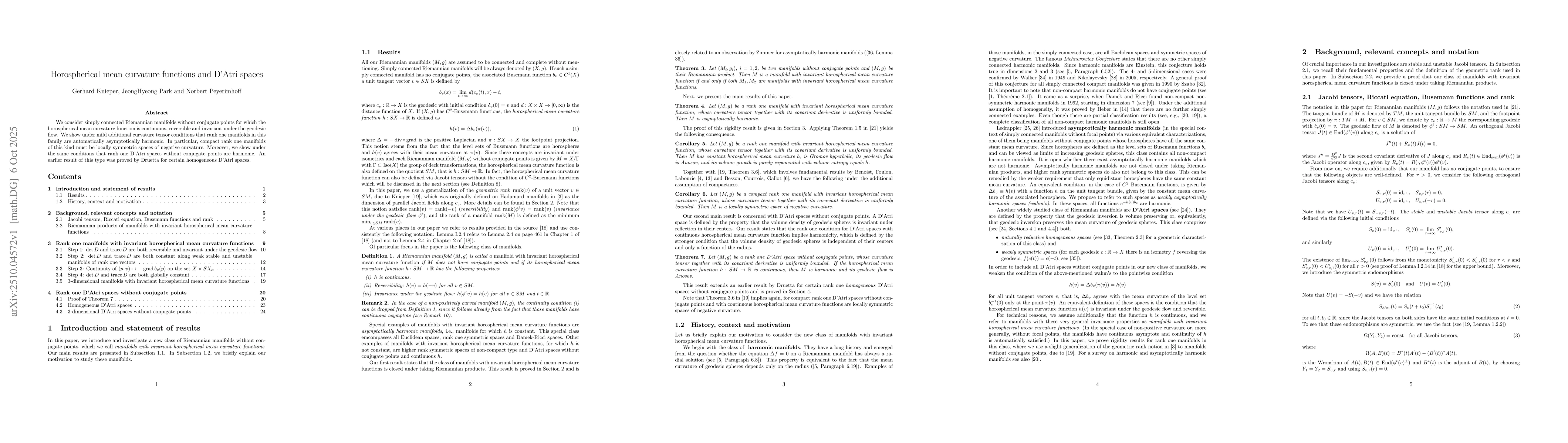 Thumbnail for Horospherical mean curvature functions and D'Atri spaces