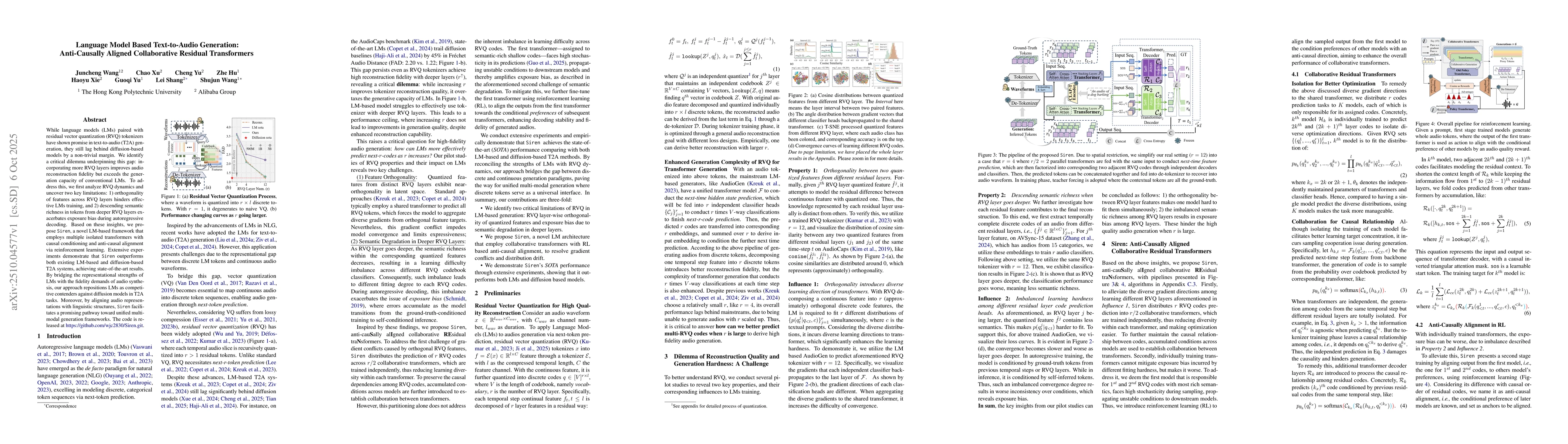 Thumbnail for Language Model Based Text-to-Audio Generation: Anti-Causally Aligned
  Collaborative Residual Transformers