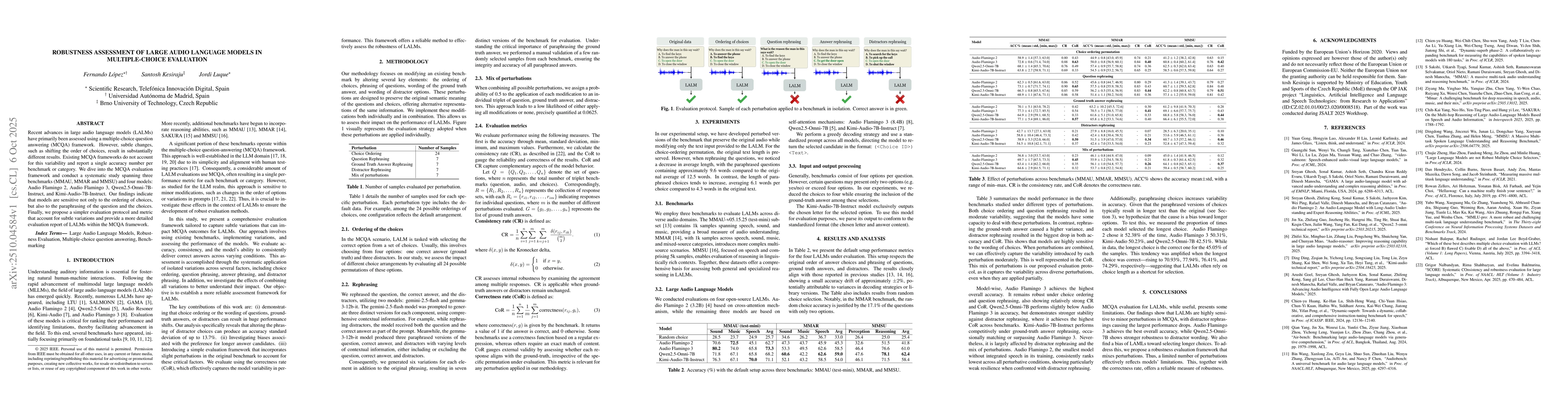 Thumbnail for Robustness assessment of large audio language models in multiple-choice
  evaluation