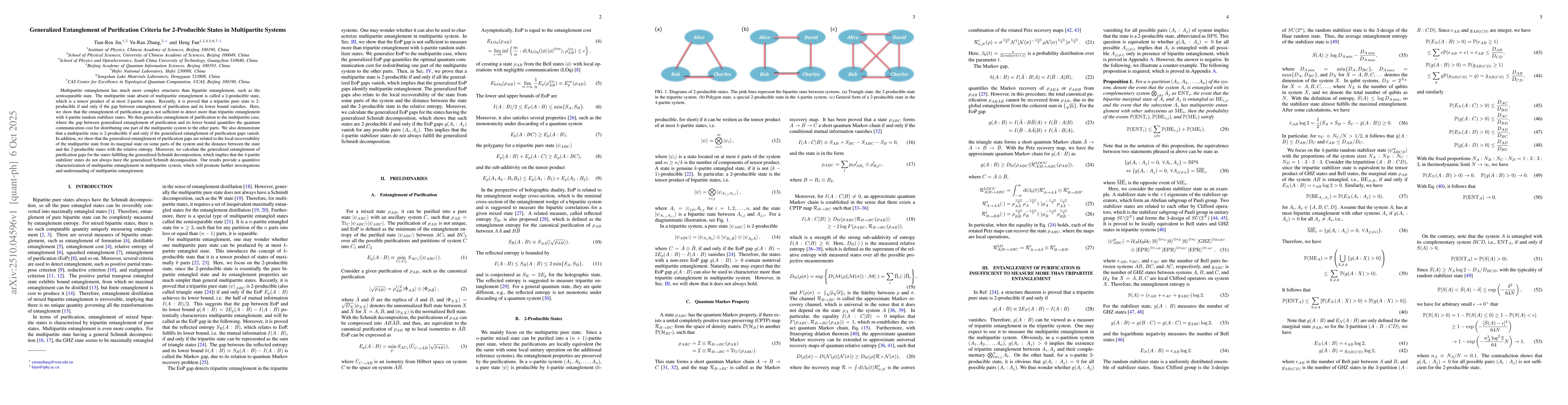 Thumbnail for Generalized Entanglement of Purification Criteria for 2-Producible
  States in Multipartite Systems