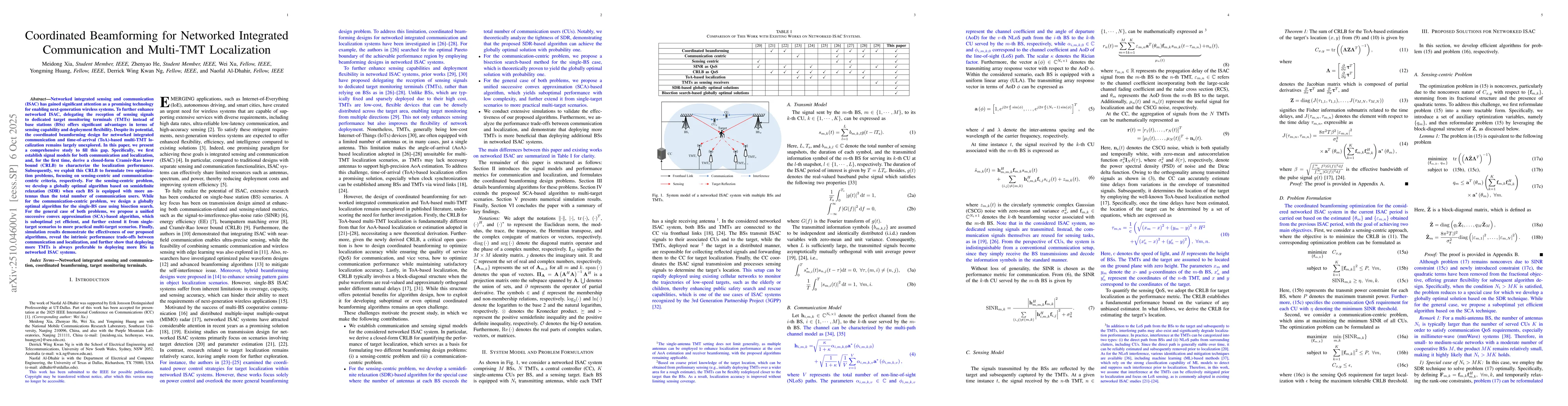 Thumbnail for Coordinated Beamforming for Networked Integrated Communication and
  Multi-TMT Localization