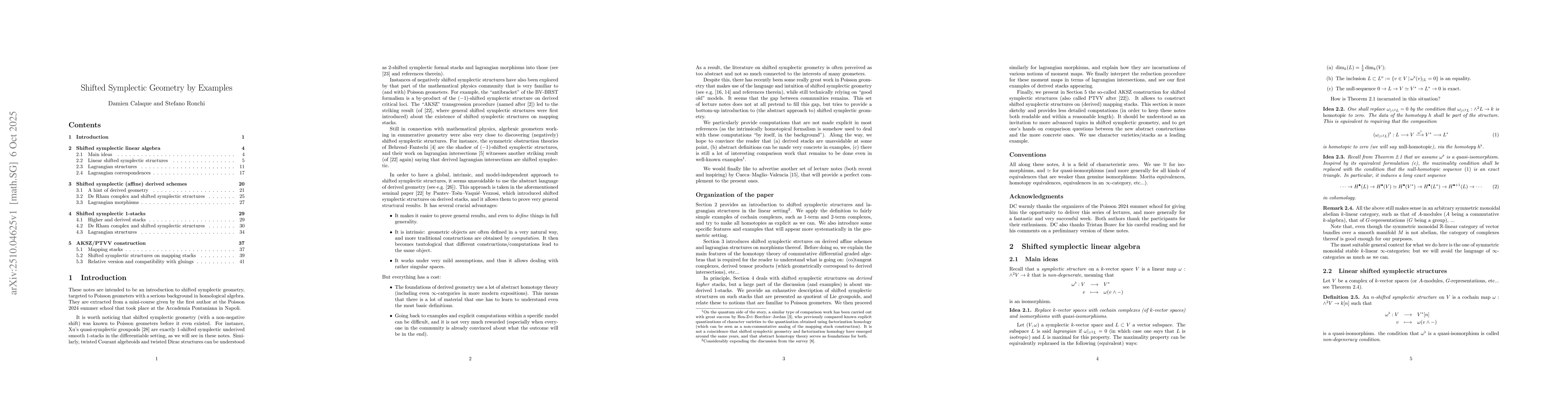 Thumbnail for Shifted Symplectic Geometry by Examples