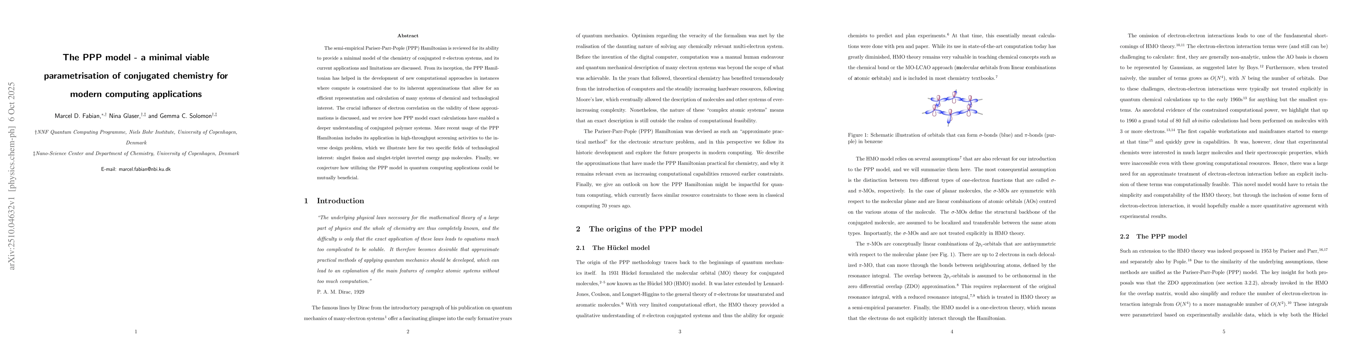 Thumbnail for The PPP model - a minimal viable parametrisation of conjugated chemistry
  for modern computing applications