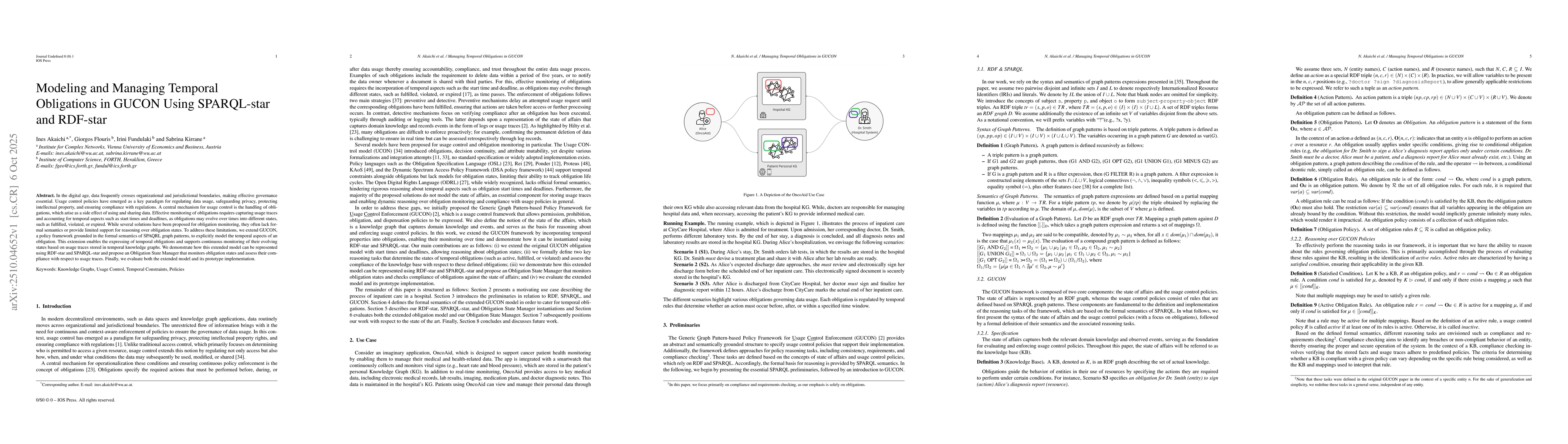 Thumbnail for Modeling and Managing Temporal Obligations in GUCON Using SPARQL-star
  and RDF-star